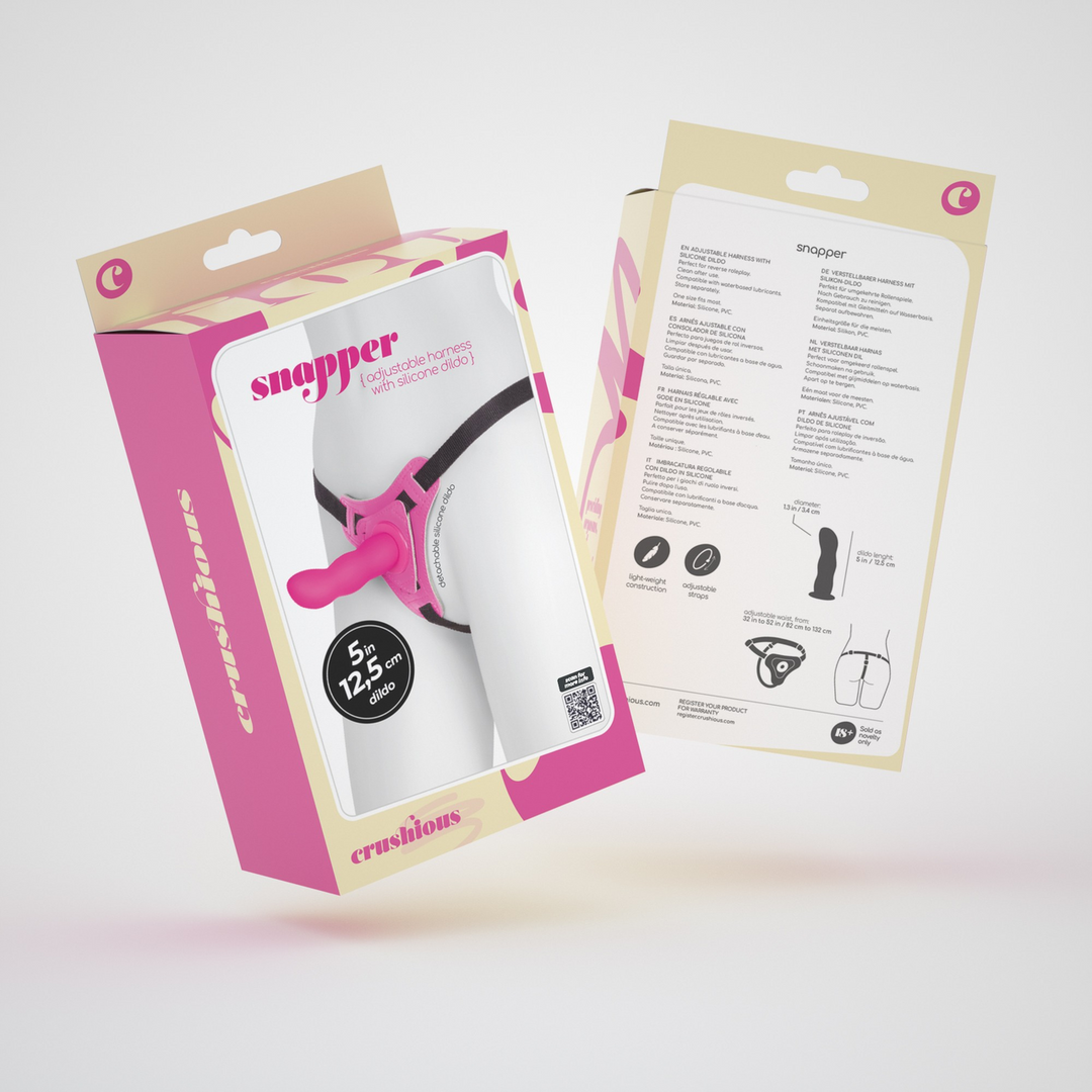 Crushious Snapper - Strap-on Harnas met Dildo - Roze (7403254157897)