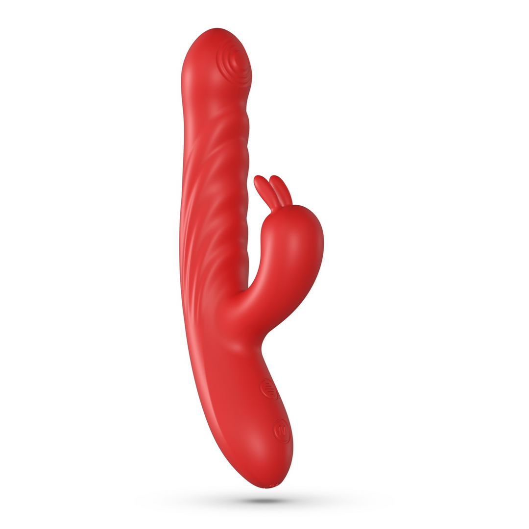 Crushious Lapin - Duwende Konijnen Vibrator - Rood (7403254159365)
