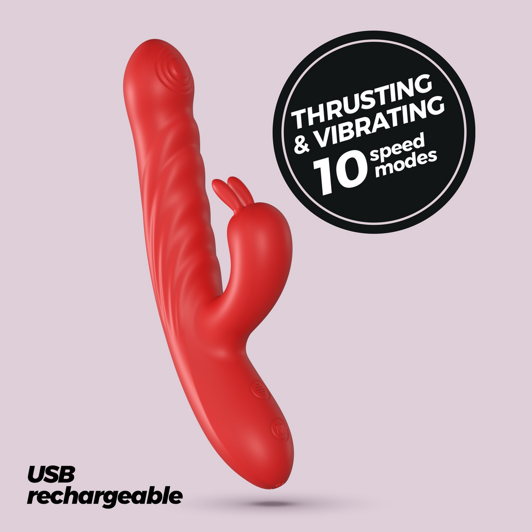 Crushious Lapin - Duwende Konijnen Vibrator - Rood (7403254159365)