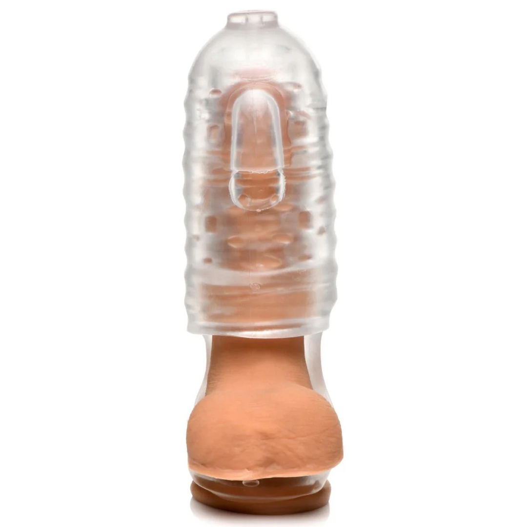 Xr brands Melker TPE Masturbator met Ball Strap - Doorzichtig (848518048516)