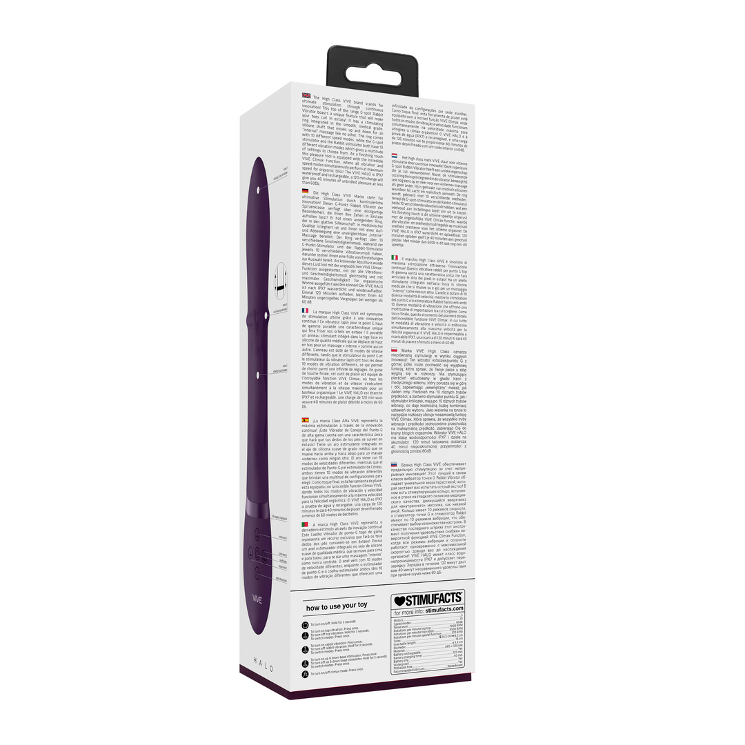 Vive by shots Halo - Ring Rabbit Vibrator - Paars (8714273545039)