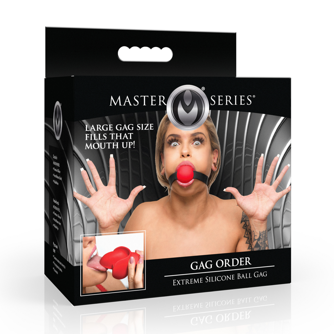 Xr brands Gag Order - Extreme Silicone Ball Gag - Rood (848518054548)