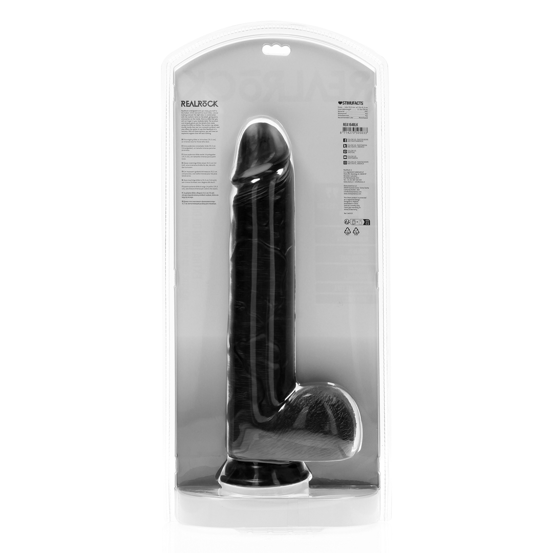 Realrock by shots Extra Large Straight met Ballen 14 / 35,5 cm - Zwart (8714273505033)
