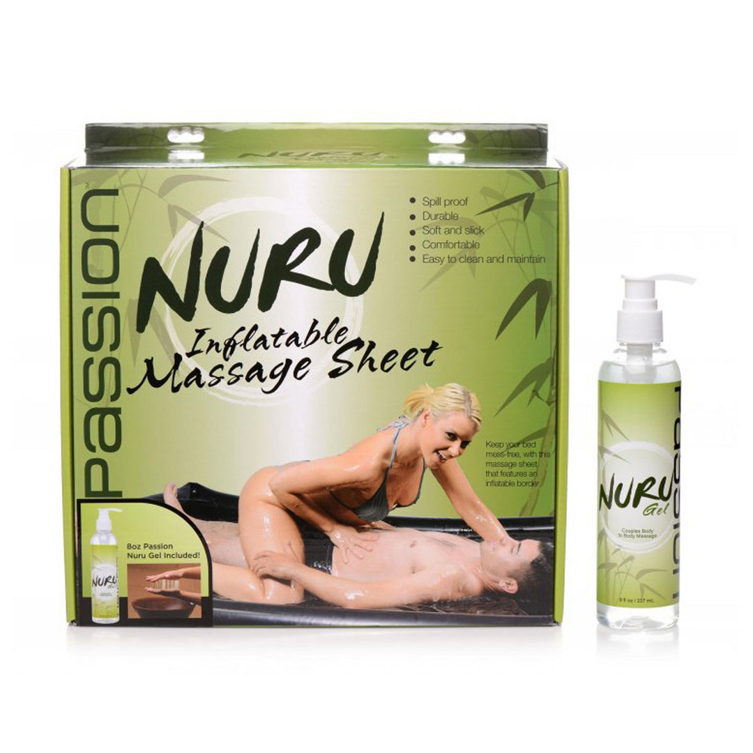 Xr brands Nuru - Opblaasbaar Massagedoek en Gel Kit (848518045393)