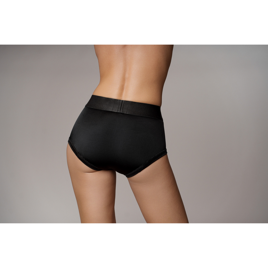 Ouch! by shots Vibrerende Strap-on Boxer - XS/S - Zwart (8714273938350)