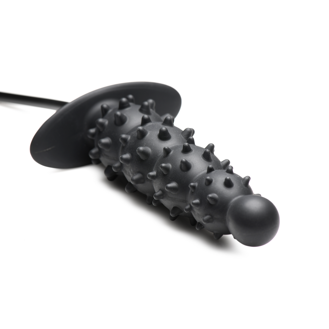 Xr brands Ass Puffer - Nubbed Inflatable Silicone Anale Plug - Zwart (848518052346)