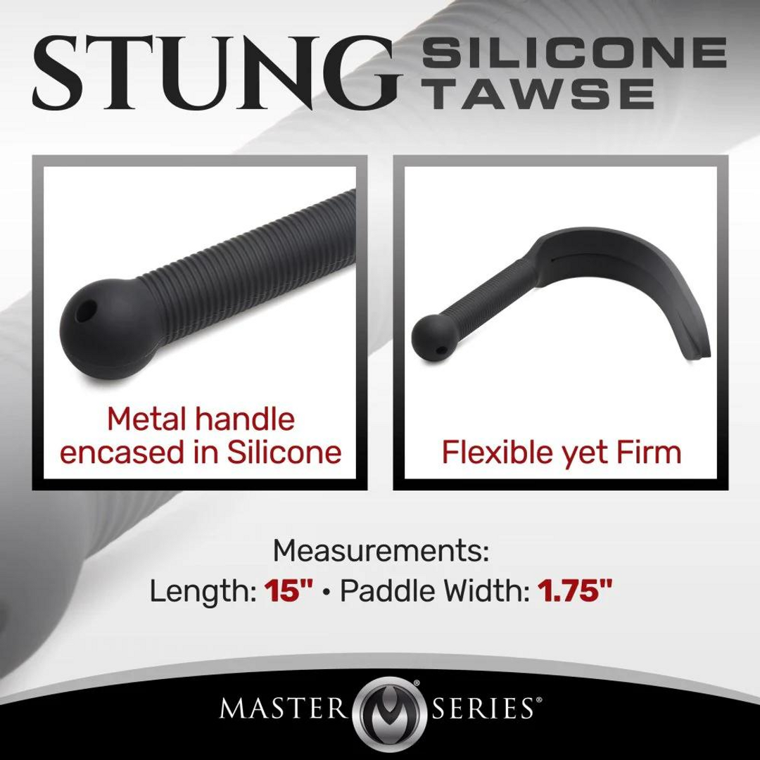 Xr brands Stung Silicone Tawse - Zwart (848518049209)