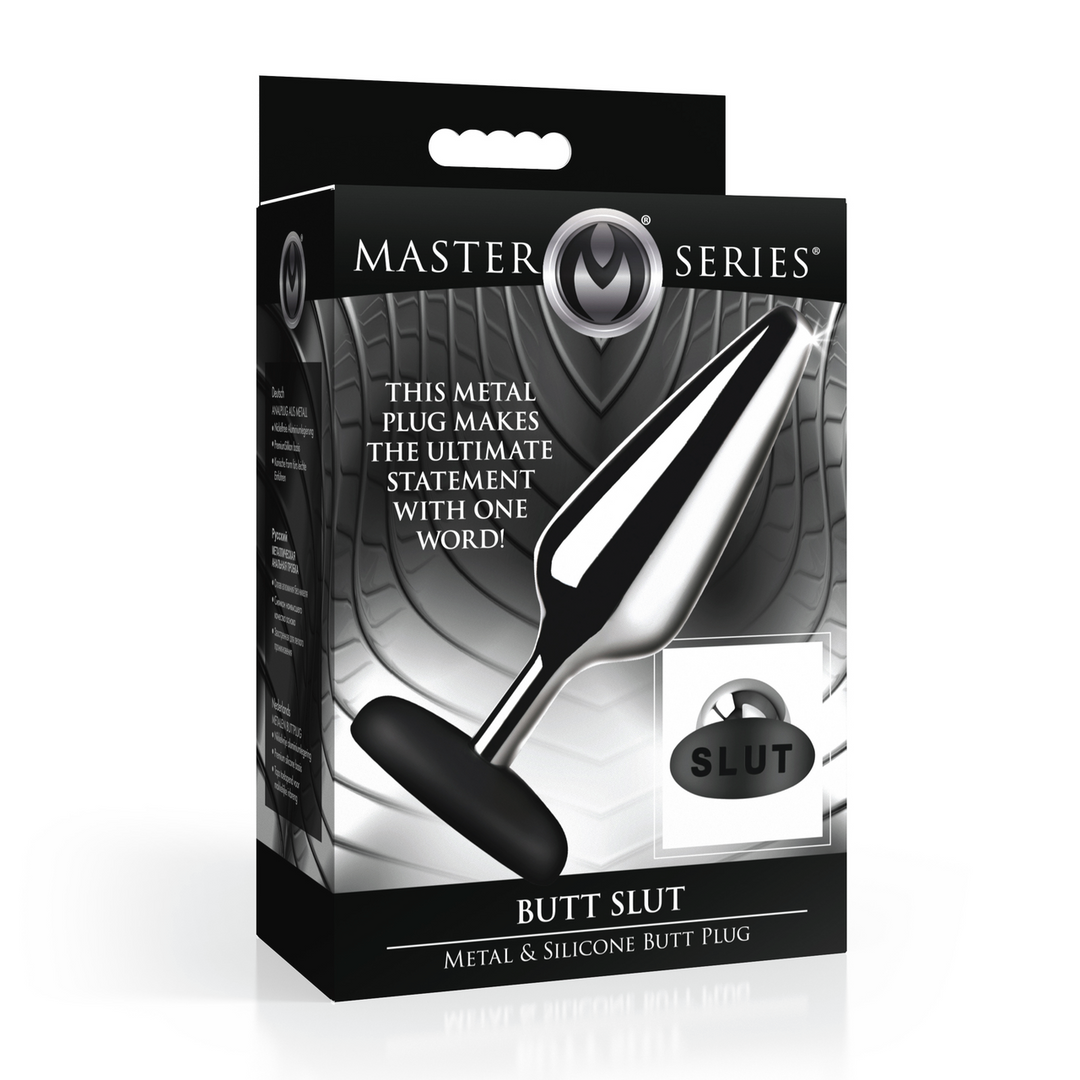 Xr brands Butt Slut - Metalen en Siliconen Anale Plug - Zilver (848518055279)