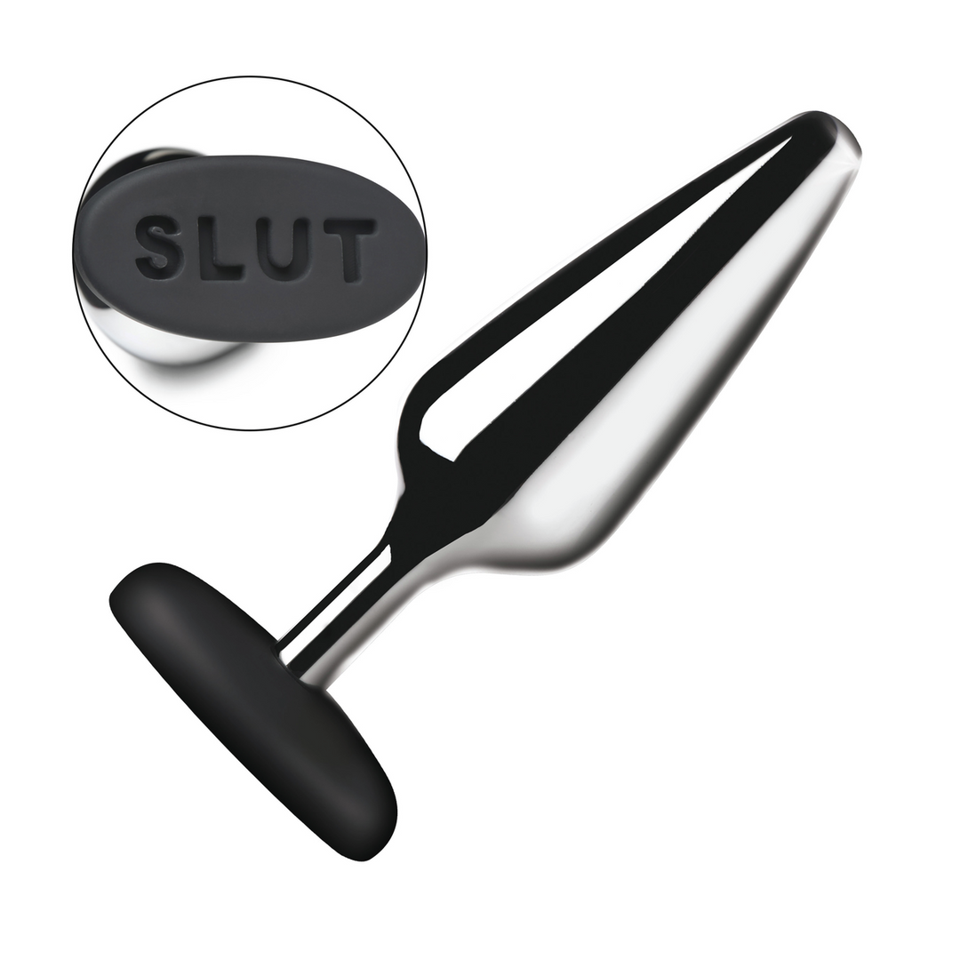 Xr brands Butt Slut - Metalen en Siliconen Anale Plug - Zilver (848518055279)