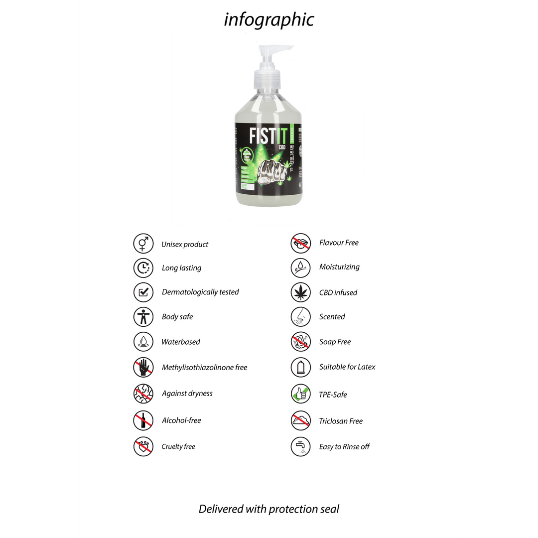 Fist it by shots CBD Glijmiddel - 500 ml - Pomp (8714273935557)