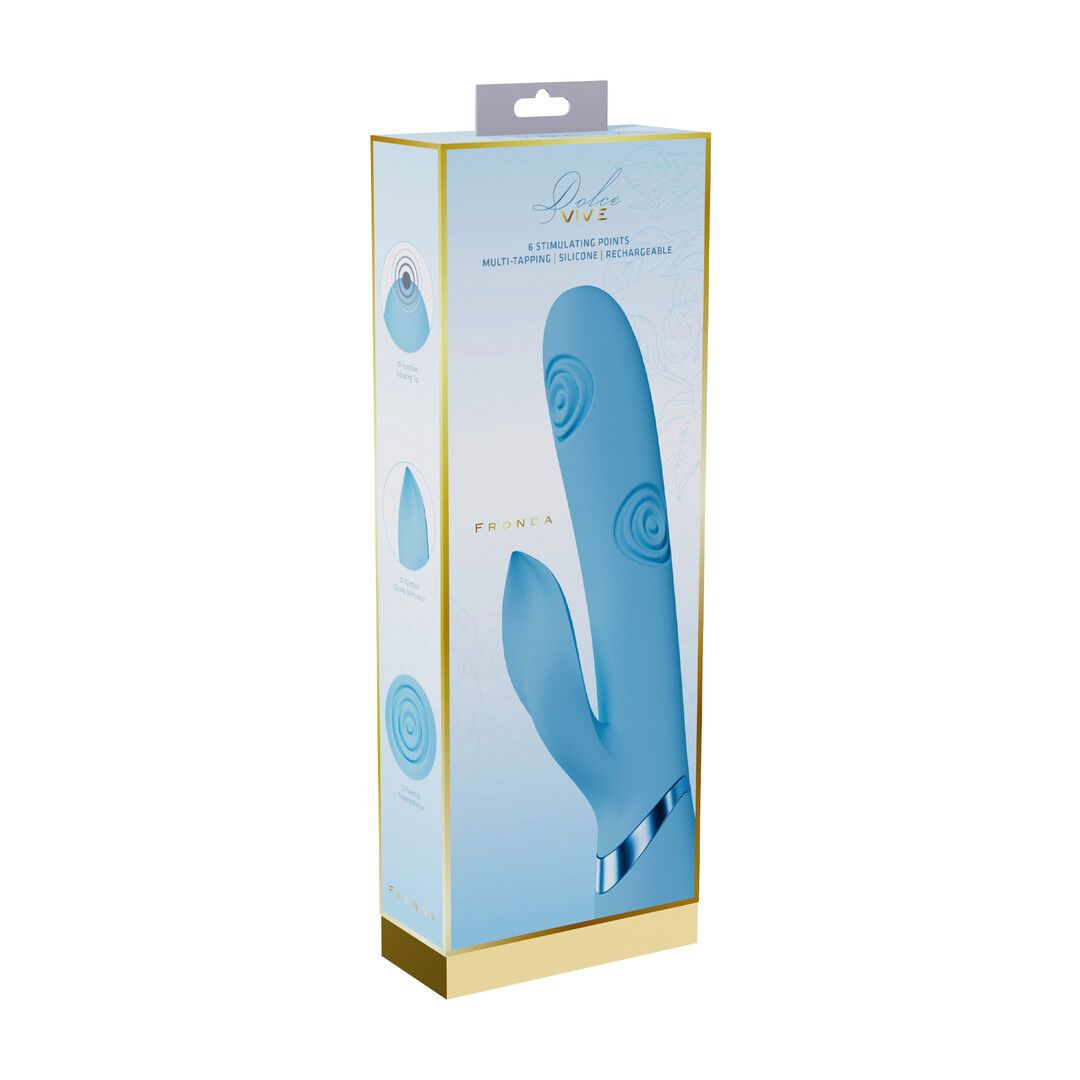 Vive by shots Fronda - G-Spot Vibrerende en Kloppende Blad Clitorisstimulator - Blauw (8714273059055)