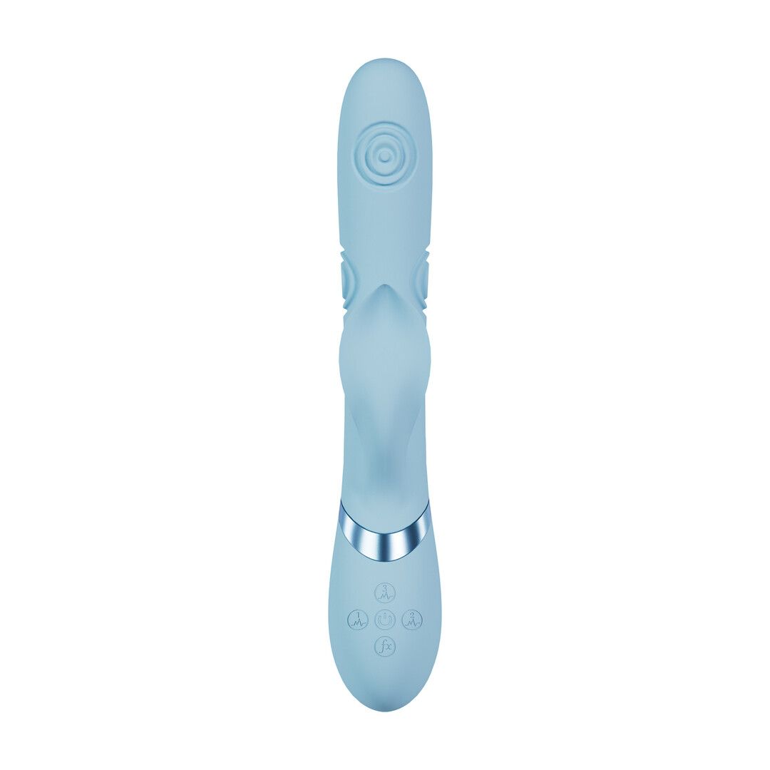 Vive by shots Fronda - G-Spot Vibrerende en Kloppende Blad Clitorisstimulator - Blauw (8714273059055)