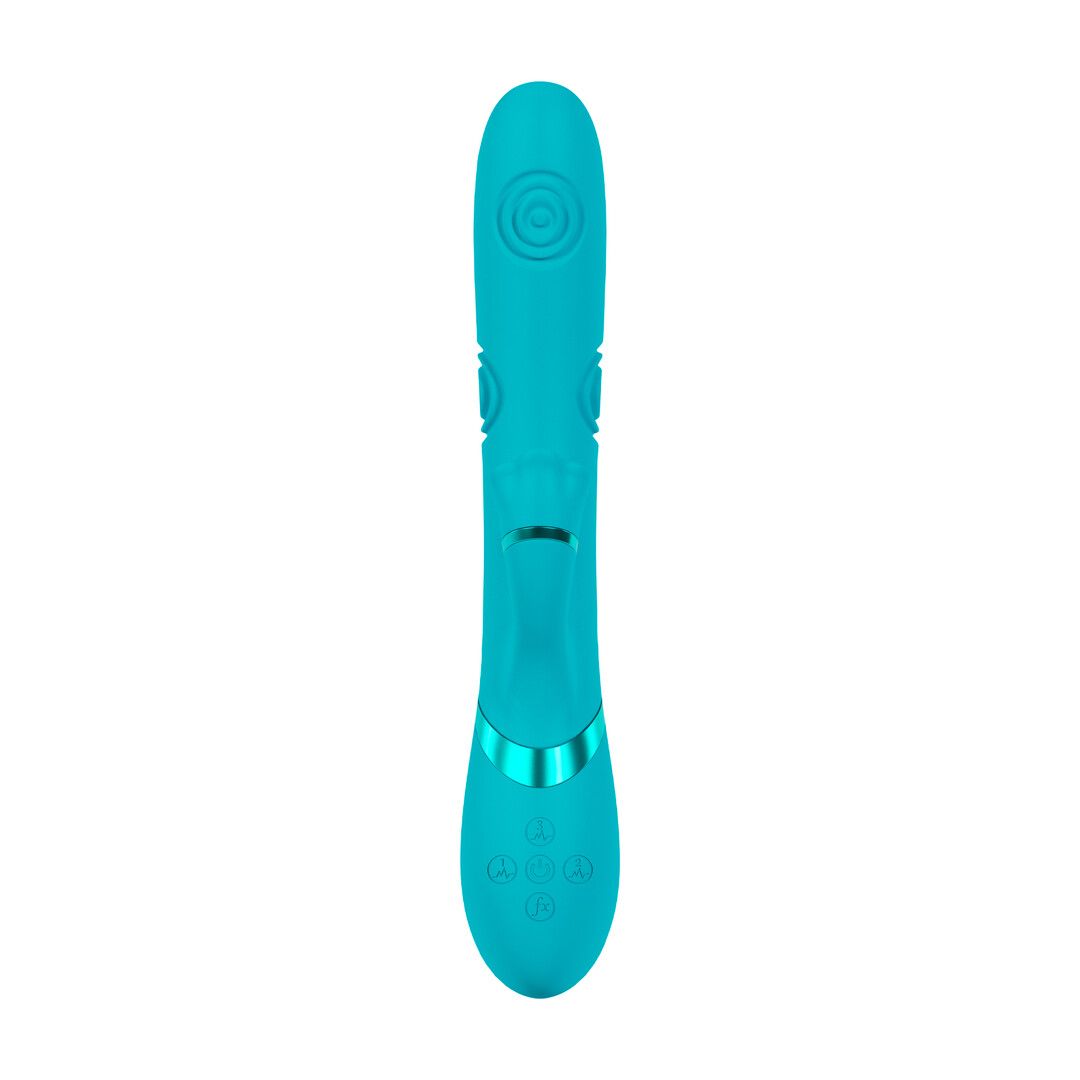 Vive by shots Fiore - G-Spot Air Wave Vibrerende en Kloppende Flared Clitorale Stimulator - Blauw (8714273059024)