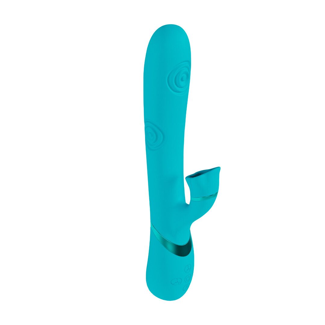 Vive by shots Fiore - G-Spot Air Wave Vibrerende en Kloppende Flared Clitorale Stimulator - Blauw (8714273059024)