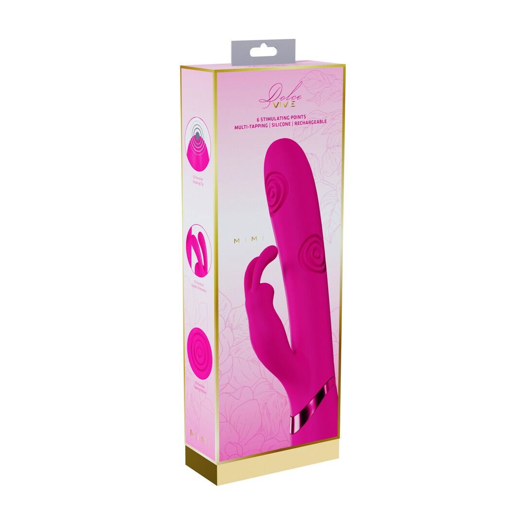 Vive by shots Mimi - G-Spot Vibrerende en Tikkende Konijn - Roze (8714273059017)