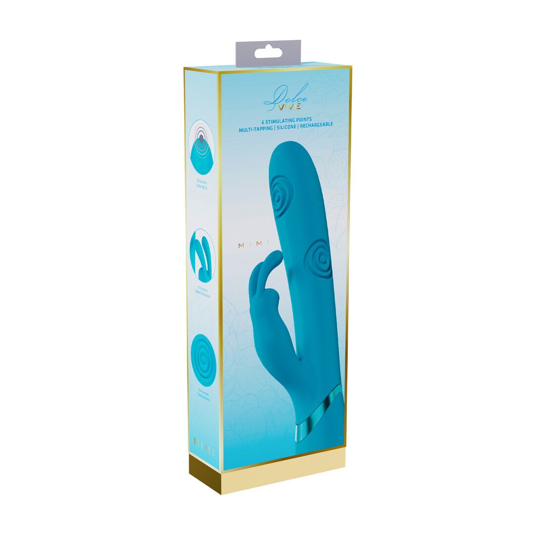 Vive by shots Mimi - G-Spot Vibrerende en Kloppende Konijn - Blauw (8714273058829)