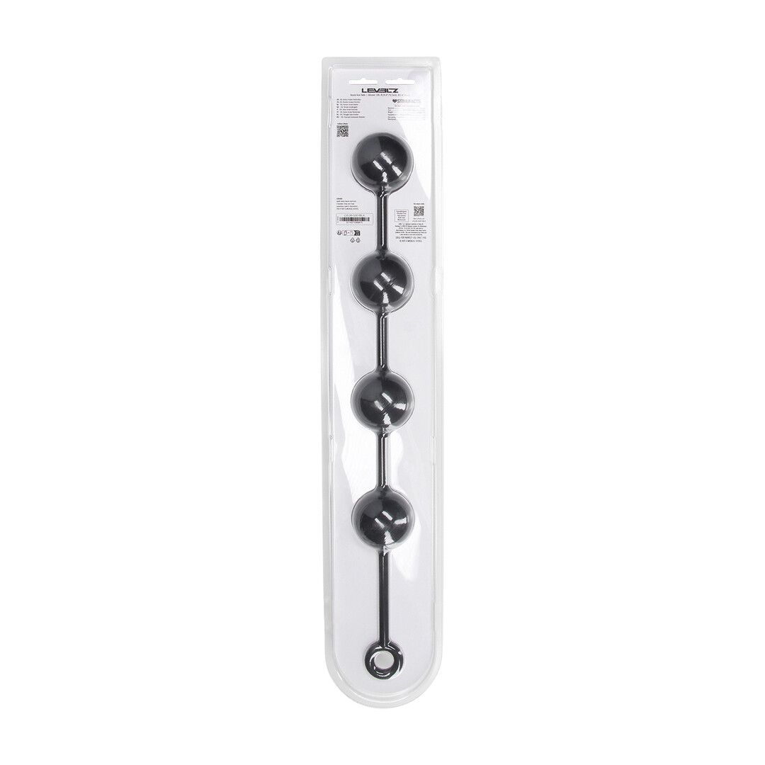Levelz by shots Siliconen Ronde Anale Ballen - XXL - 60mm - Zwart (8714273069870)