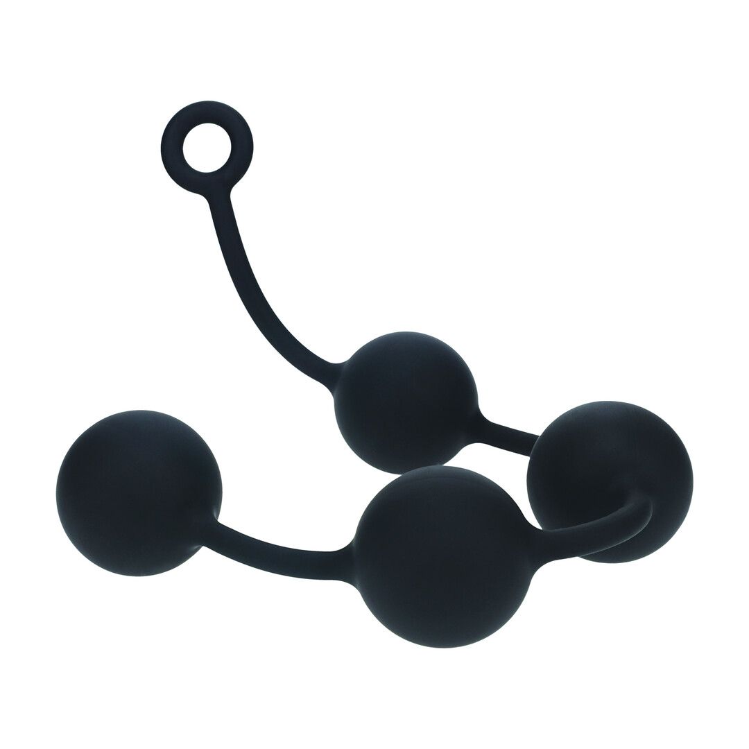 Levelz by shots Siliconen Ronde Anale Ballen - XXL - 60mm - Zwart (8714273069870)
