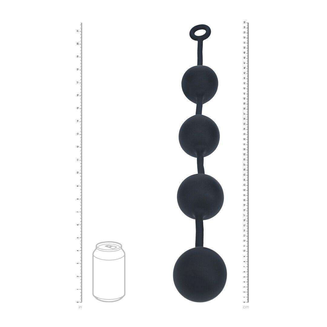 Levelz by shots Siliconen Ronde Anale Ballen - XXL - 60mm - Zwart (8714273069870)