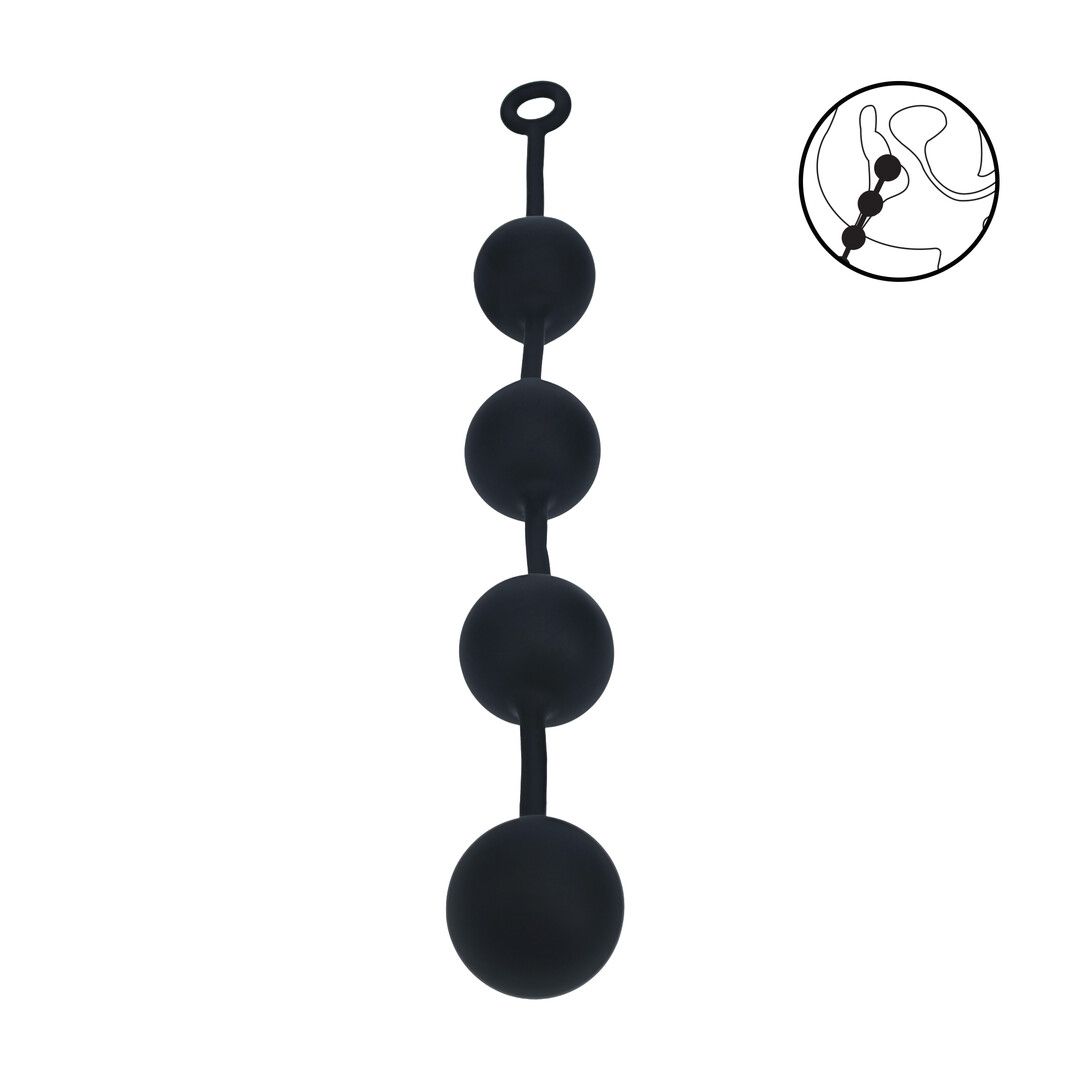 Levelz by shots Siliconen Ronde Anale Ballen - XXL - 60mm - Zwart (8714273069870)