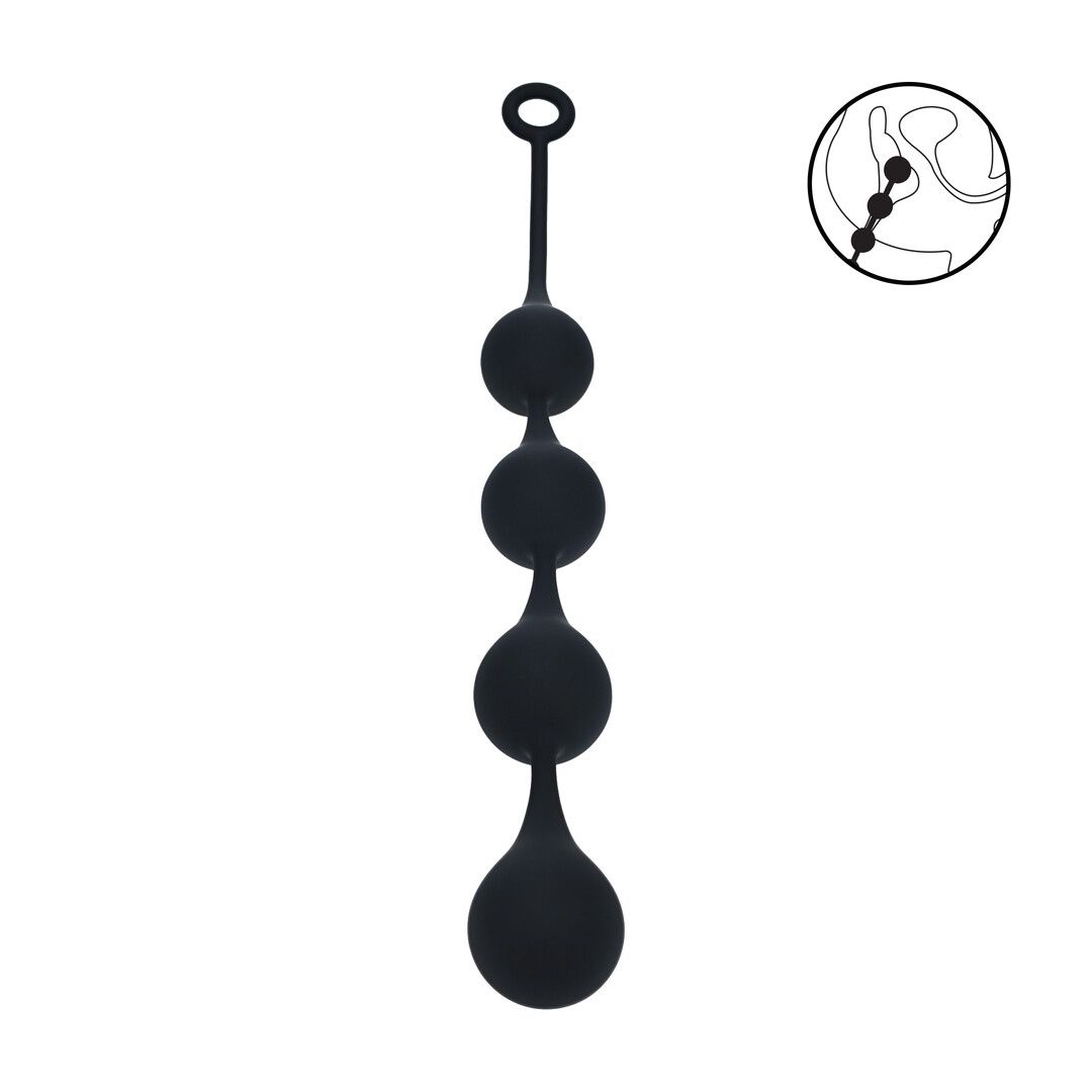 Levelz by shots Siliconen Waterdruppel Anale Ballen - XL - 50mm - Zwart (8714273069856)