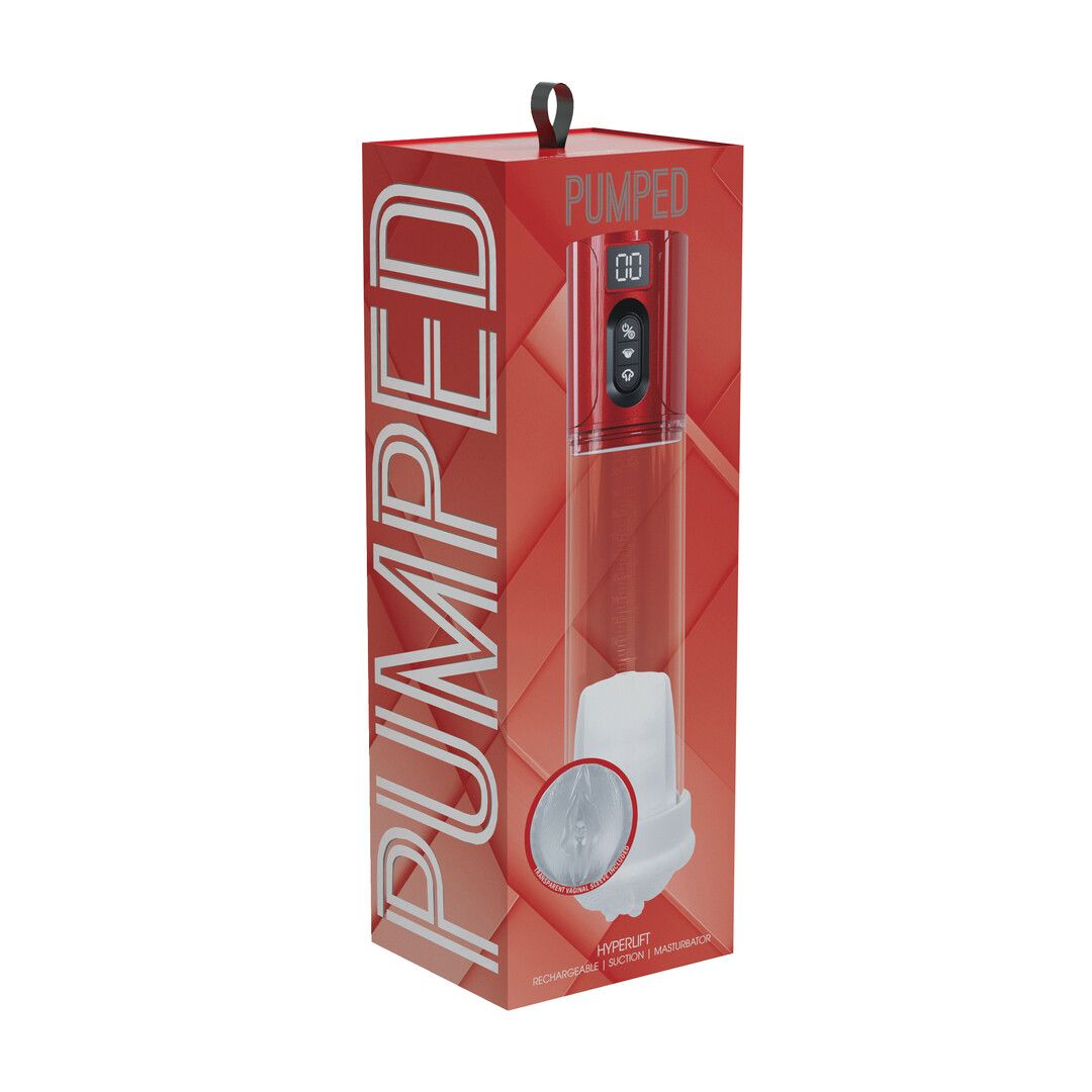Pumped by shots MaxLift - 7 Function Suction Masturbator Pump - Metallic Red (8714273061454)