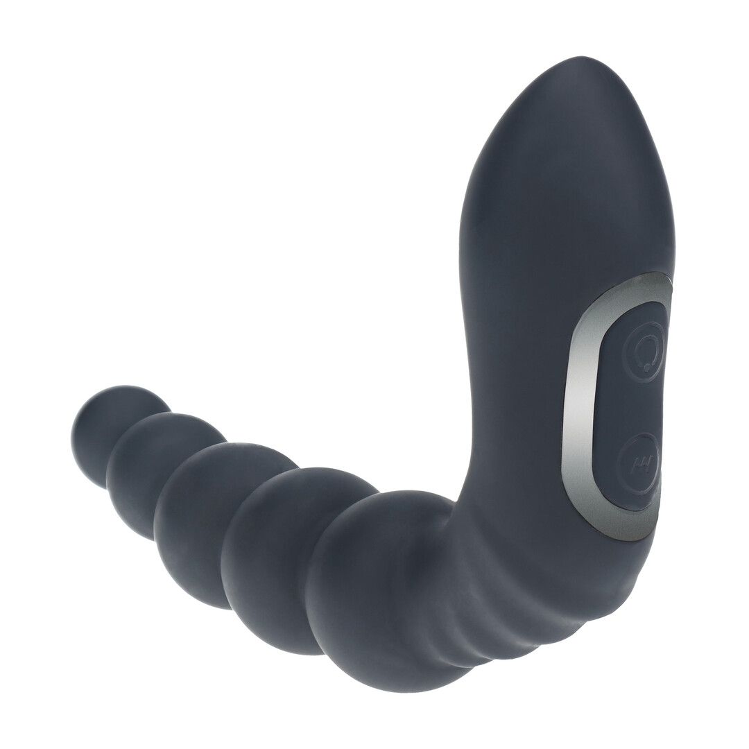 Levelz by shots Vibrerende Verwarmende Buigbare Tapping Beaded Siliconen Prostaat Stimulator - Zwart (8714273067616)