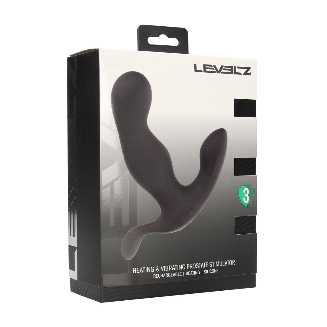 Levelz by shots Verwarmende en Vibrerende Silicone Prostaat Stimulator - Zwart (8714273067654)