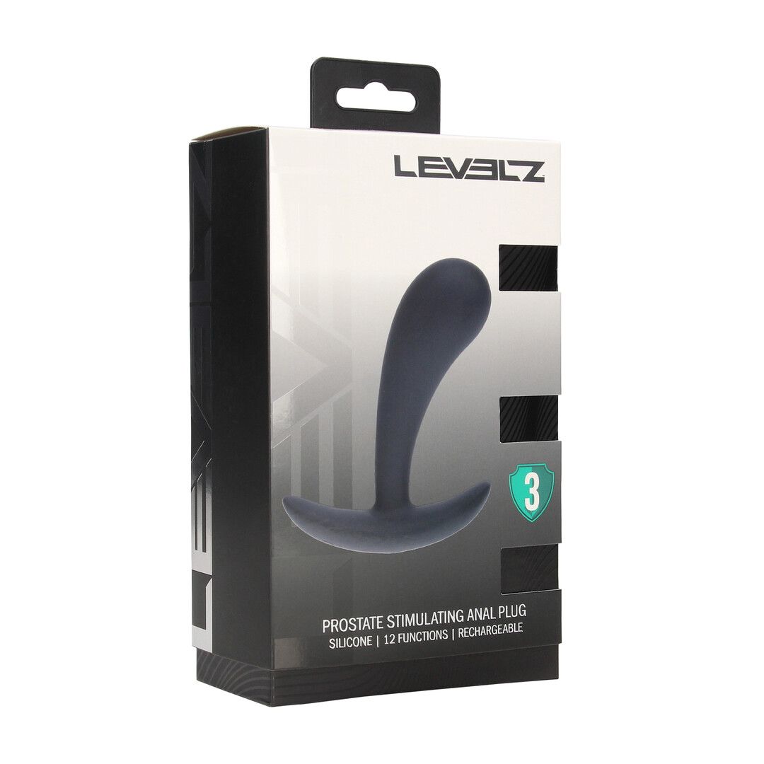 Levelz by shots Vibrerende Siliconen Prostaat Stimulator Anale Plug - M - Zwart (8714273067456)