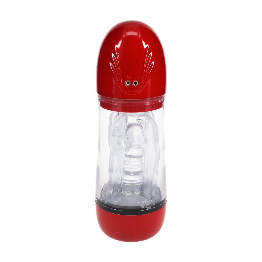 Pumped by shots SonicPull - Suction and Vibration Masturbator Pump - Multimedia Enhanced - Metallic Red (8714273061430)
