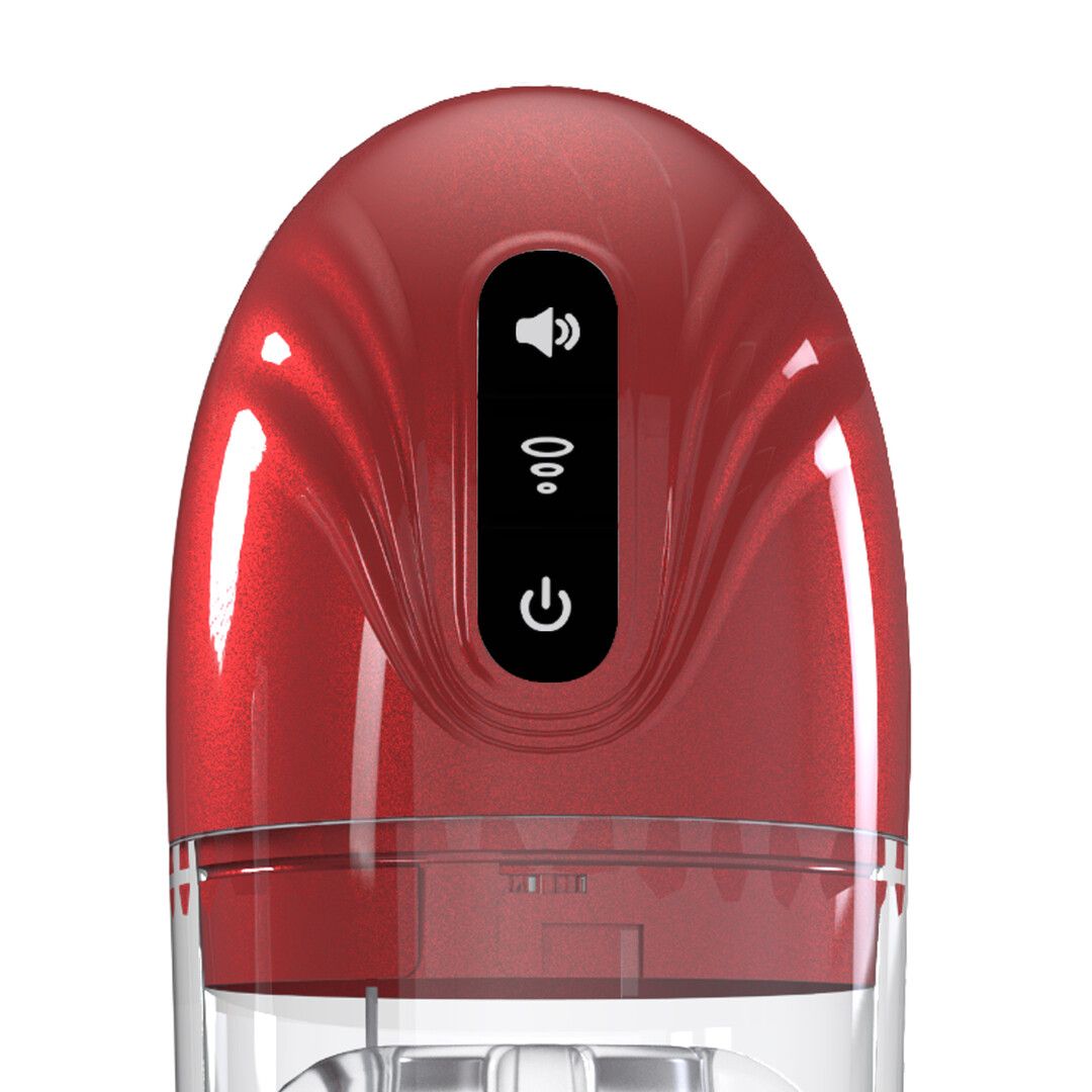 Pumped by shots SonicPull - Suction and Vibration Masturbator Pump - Multimedia Enhanced - Metallic Red (8714273061430)