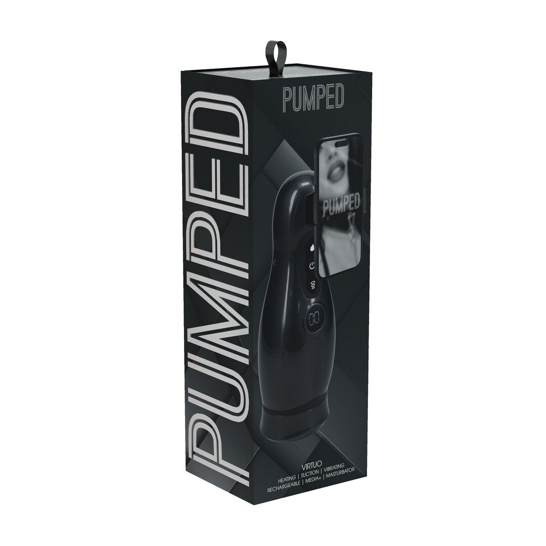 Pumped by shots Virtuo - Suction and Vibration Masturbator Pump with Phone Attachment - Gun Metal (8714273061393)