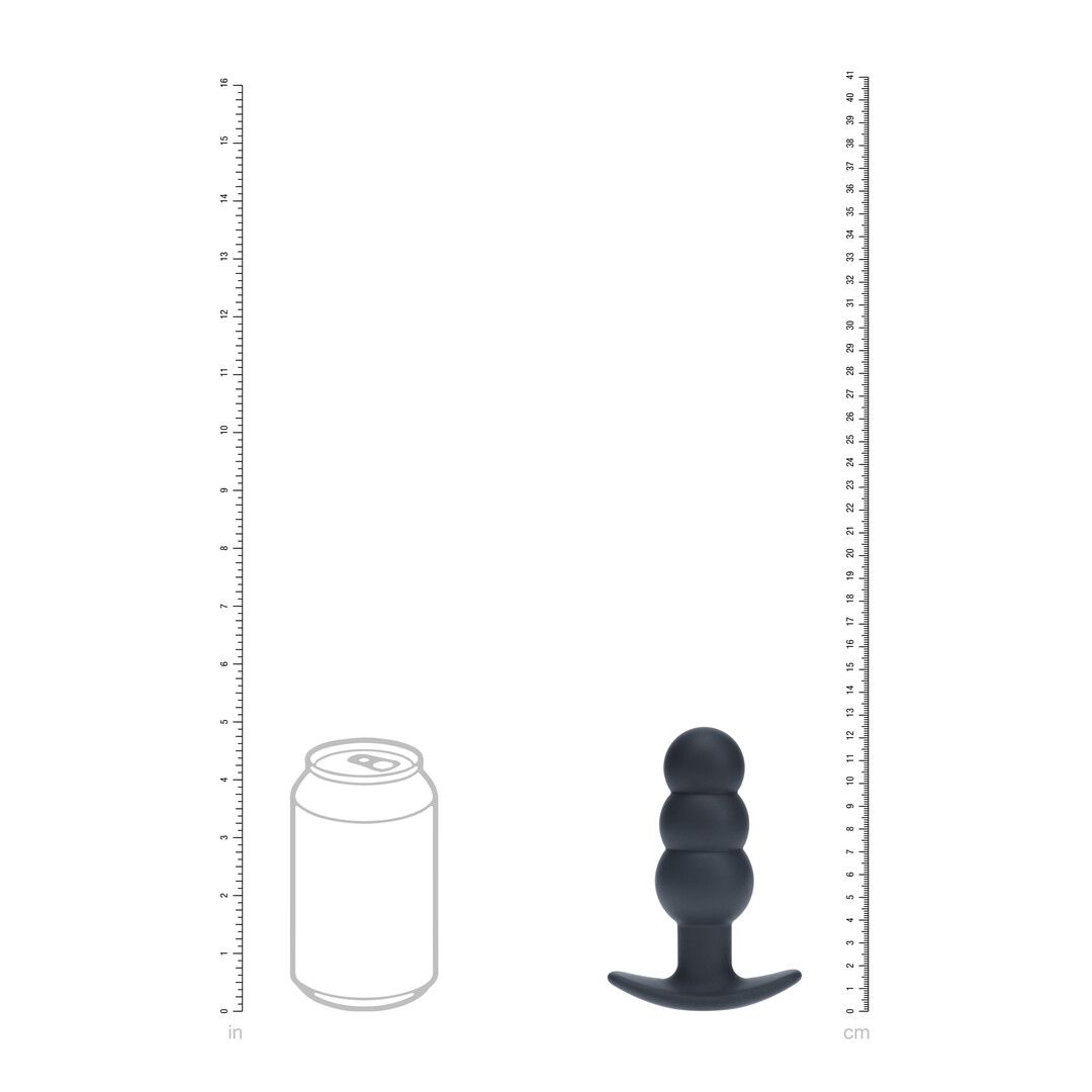 Levelz by shots Tri Bulb Vibrerende Siliconen Anale Plug - Zwart (8714273067555)