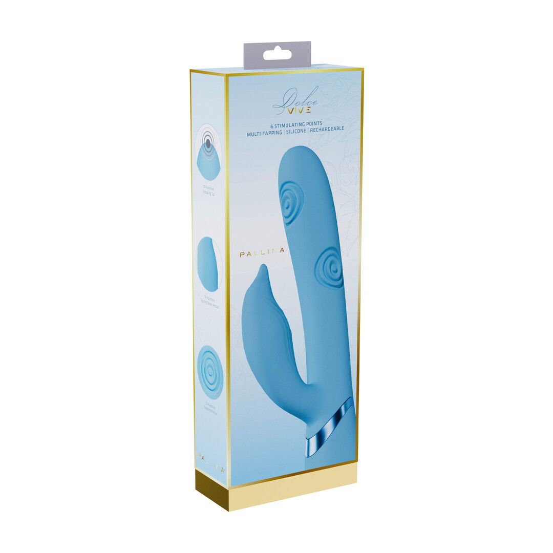 Vive by shots Pallina - G-Spot Vibrerende en Tikken Kralen Clitorisstimulator - Blauw (8714273059086)