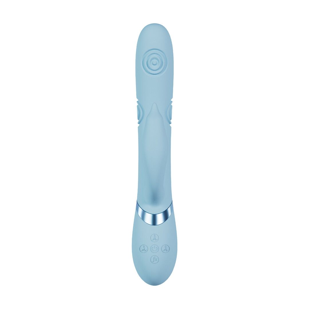 Vive by shots Pallina - G-Spot Vibrerende en Tikken Kralen Clitorisstimulator - Blauw (8714273059086)