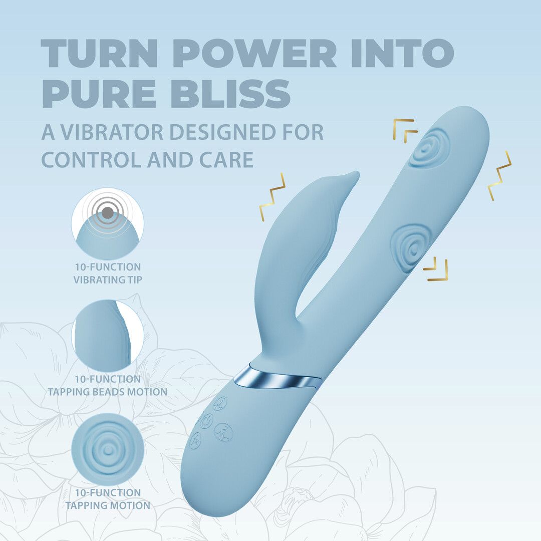 Vive by shots Pallina - G-Spot Vibrerende en Tikken Kralen Clitorisstimulator - Blauw (8714273059086)