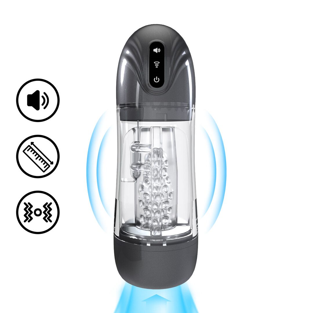 Pumped by shots SonicPull - Suction and Vibration Masturbator Pump - Multimedia Enhanced - Gun Metal (8714273061416)