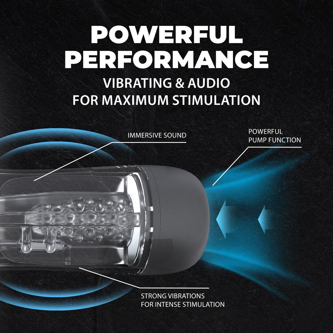 Pumped by shots SonicPull - Suction and Vibration Masturbator Pump - Multimedia Enhanced - Gun Metal (8714273061416)