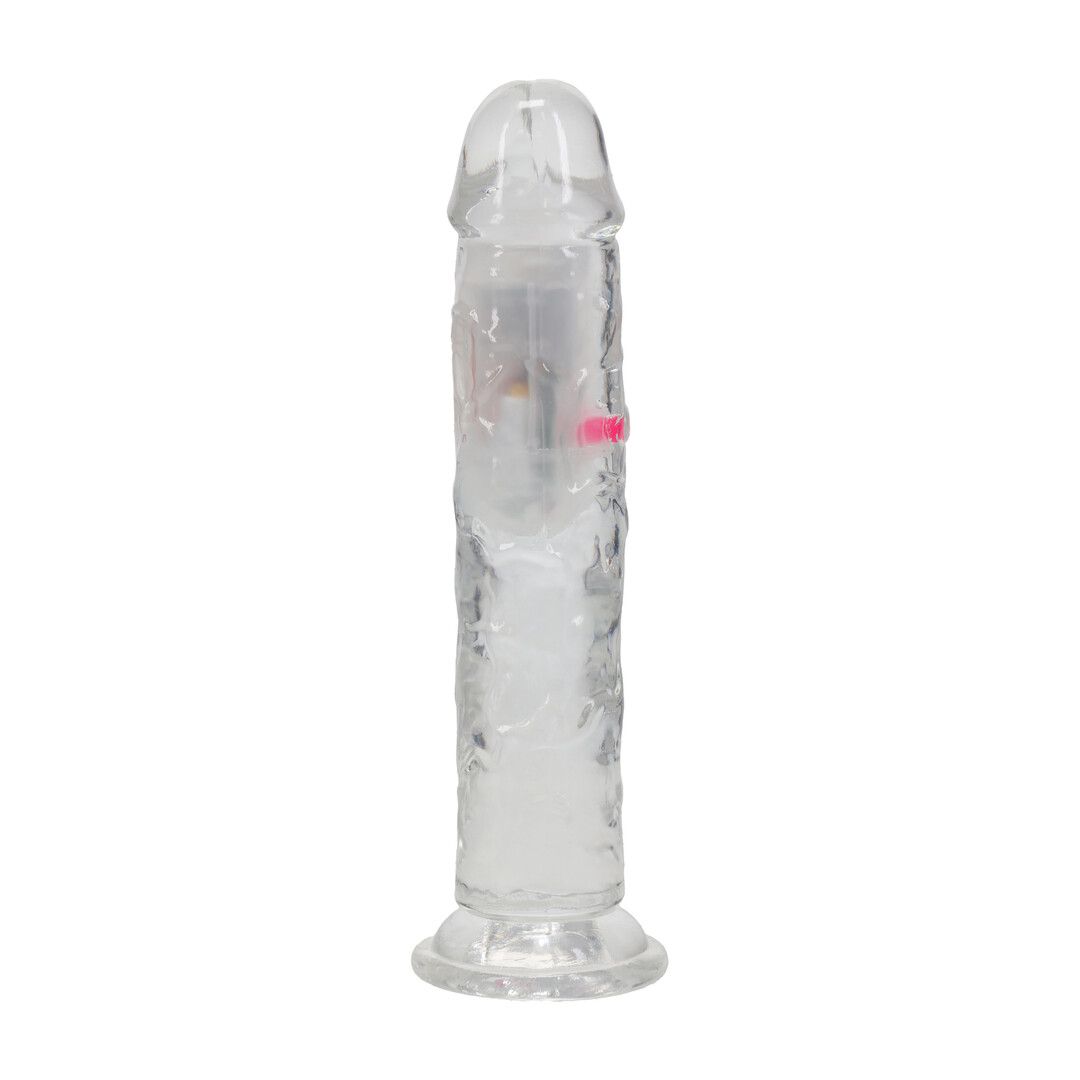 Realrock by shots LED Vibrating Straight Cock - 7 / 18 cm - Transparent (8714273059628)