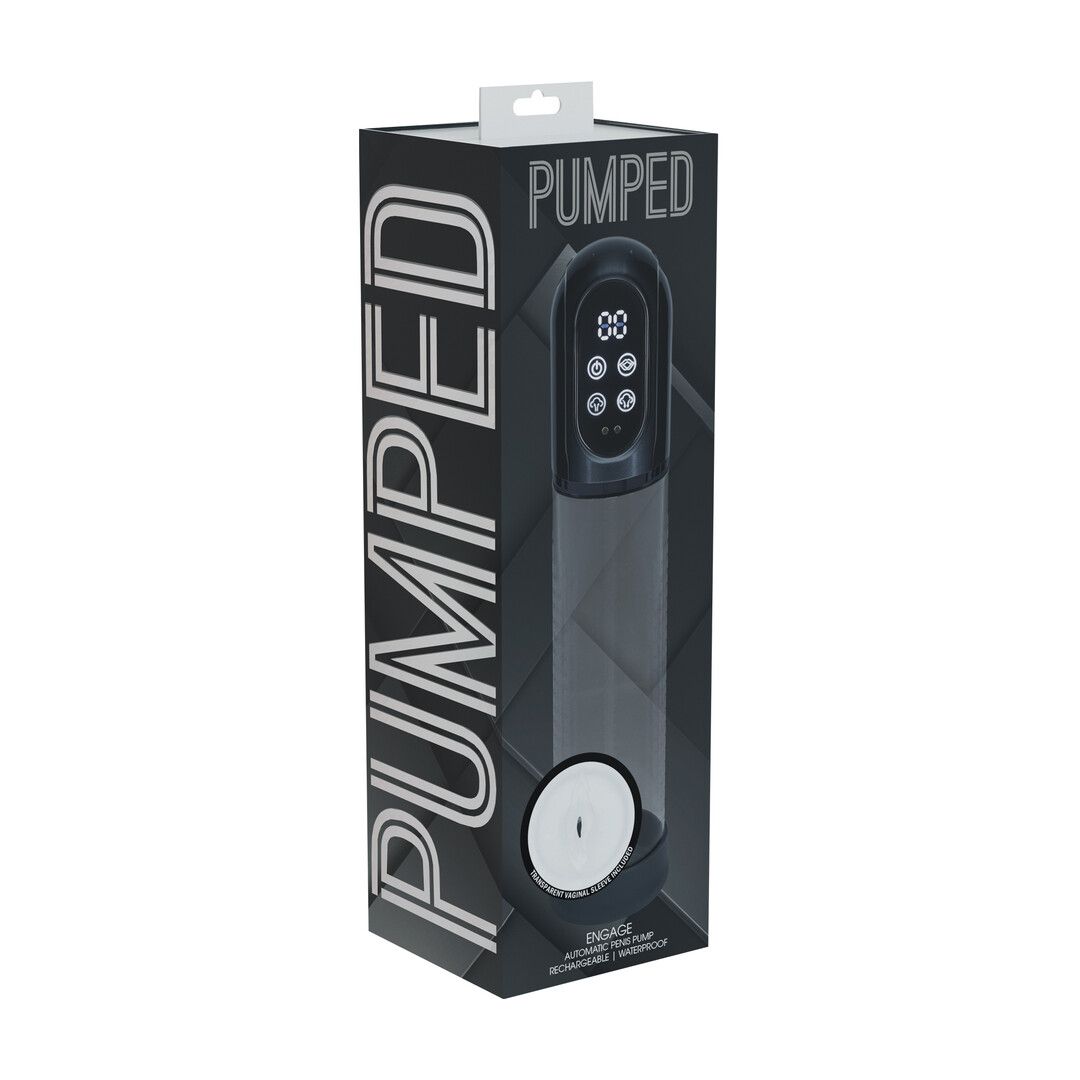 Pumped by shots Engage - Automatische Waterdichte Penis Pomp en Masturbator - Gun Metal (8714273059505)