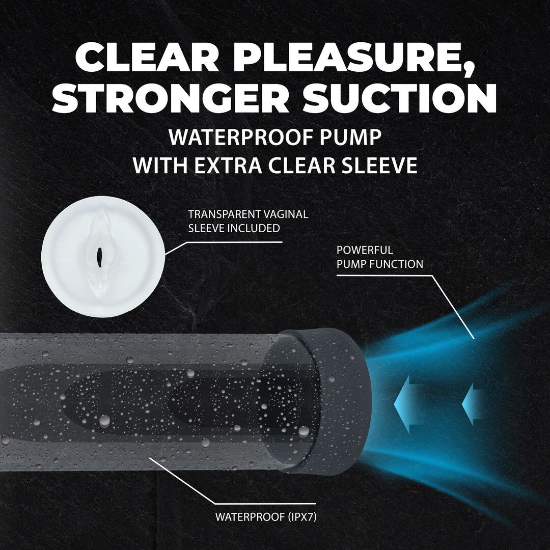 Pumped by shots Engage - Automatische Waterdichte Penis Pomp en Masturbator - Gun Metal (8714273059505)