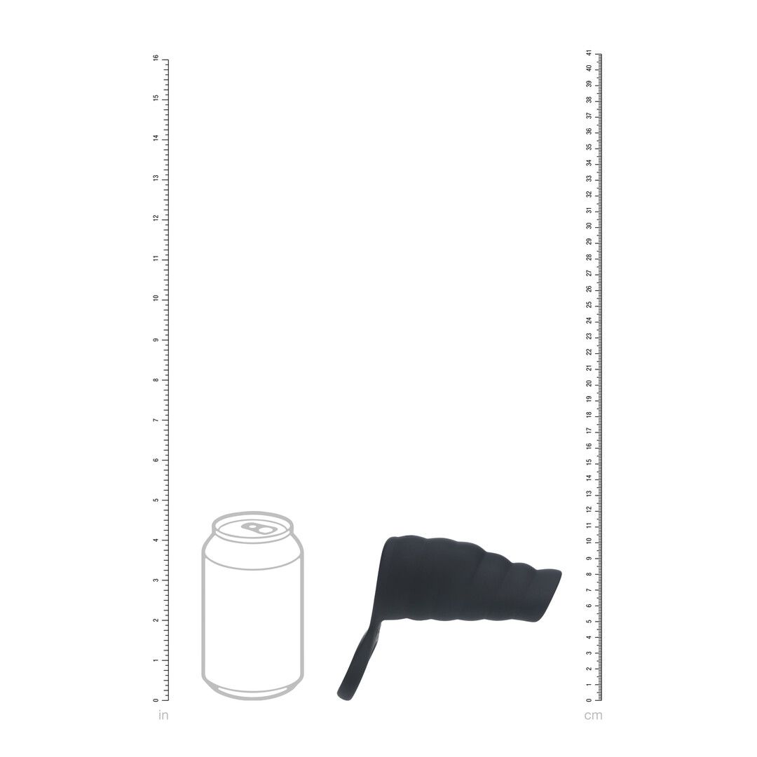 Levelz by shots Vibrerende Geribbelde Siliconen Cock Sleeve en Ball Ring - Zwart (8714273067319)