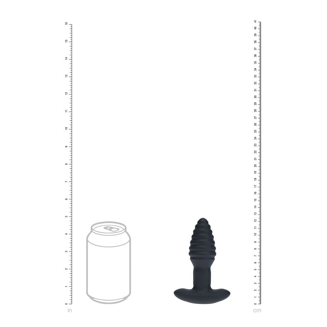 Levelz by shots Vibrerende en Draaiende Geribbelde Siliconen Anale Plug - Zwart (8714273067753)