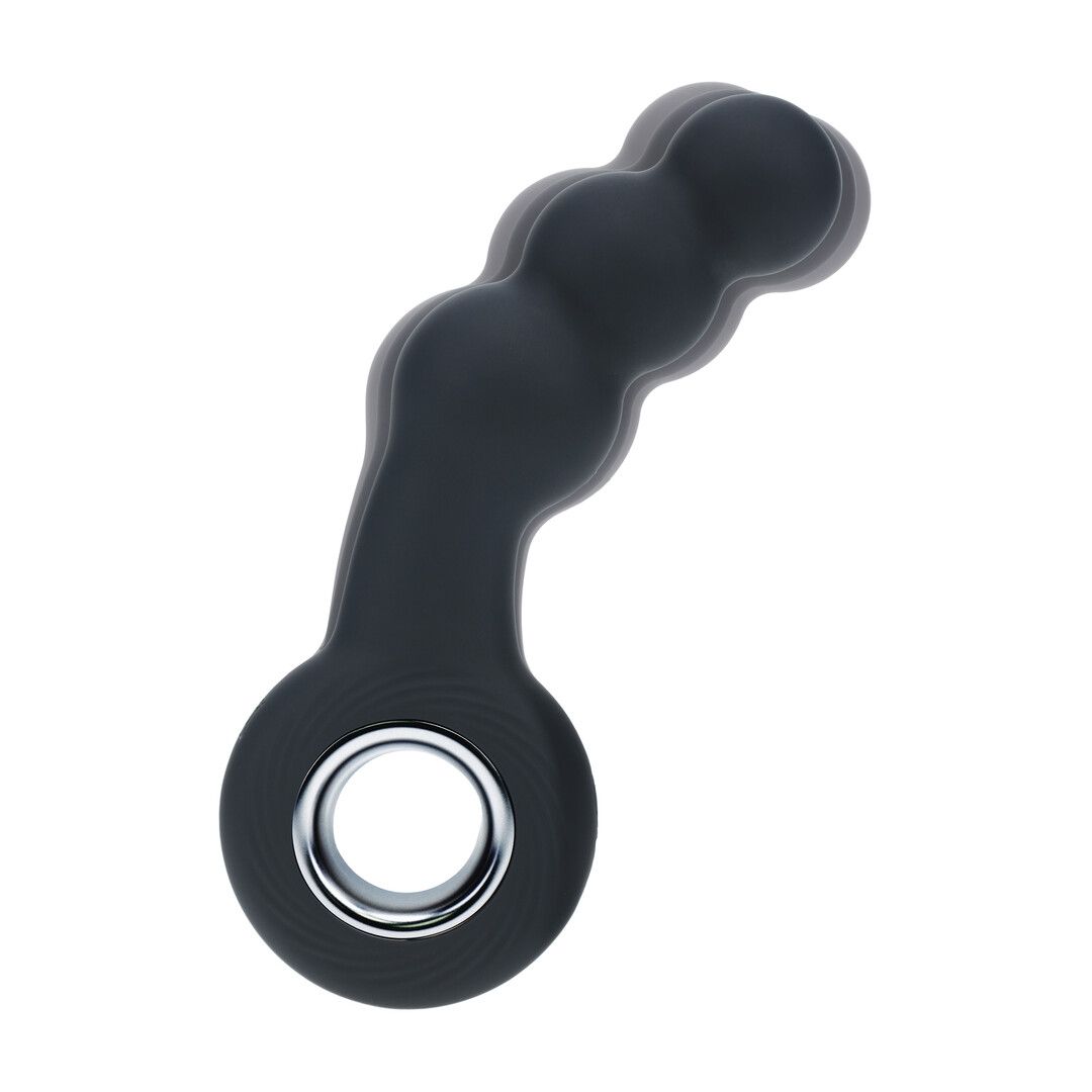 Levelz by shots Vibrerende Parelsilicone Prostaatmassager met Lussysteem - Zwart (8714273067357)