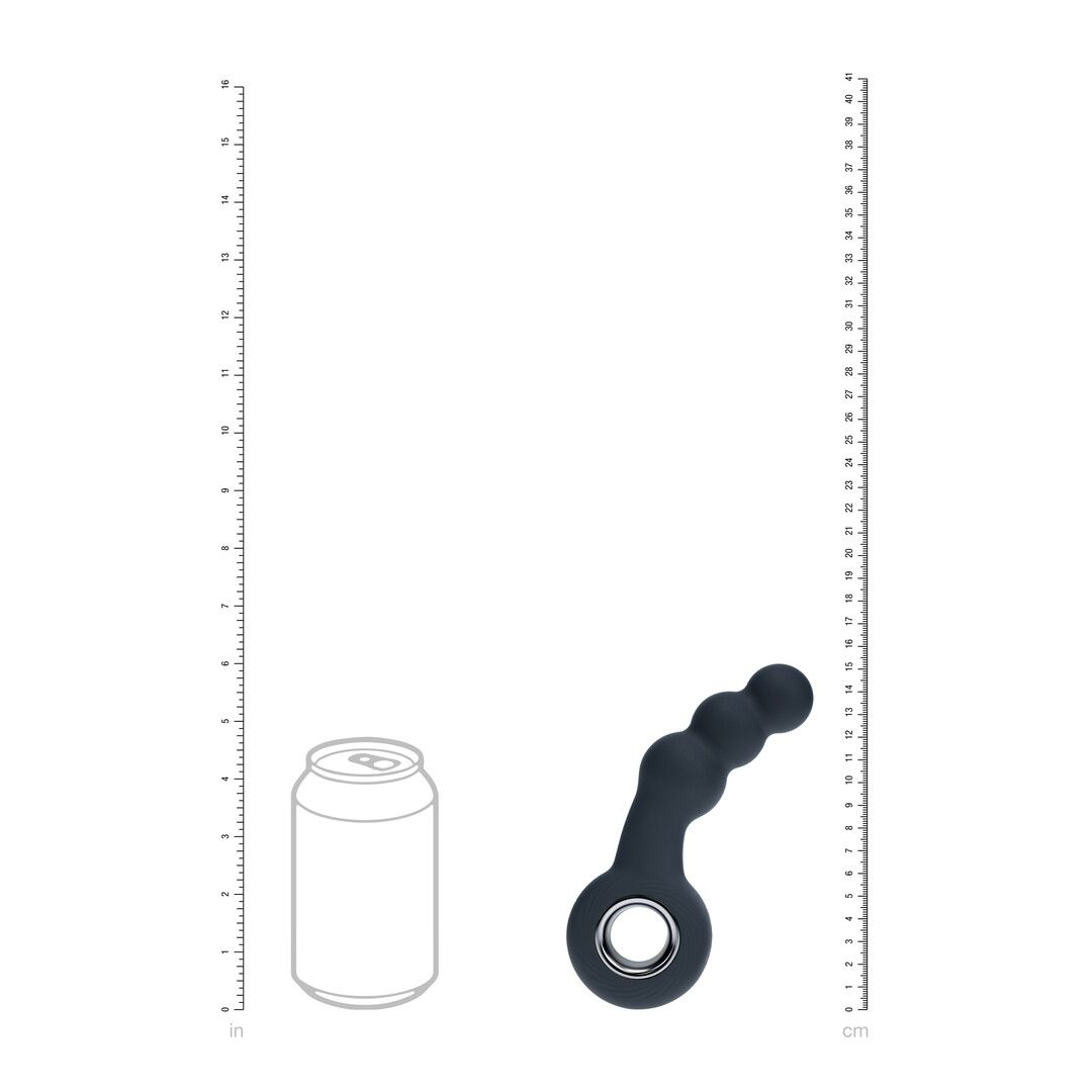 Levelz by shots Vibrerende Parelsilicone Prostaatmassager met Lussysteem - Zwart (8714273067357)