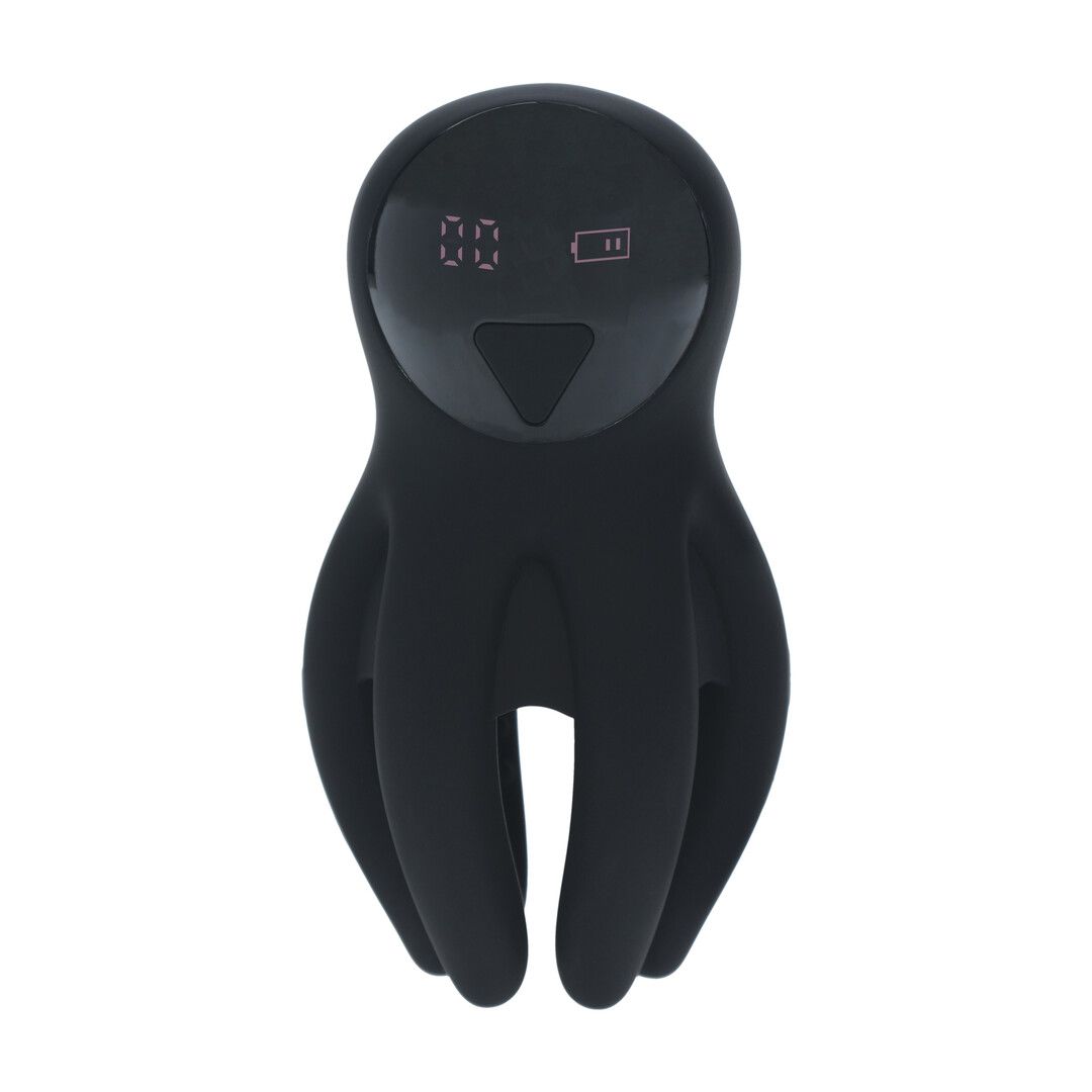 Levelz by shots Digitale Vibrerende Silicone Penis Hoofd Stimulator met Tentakels - Zwart (8714273067593)