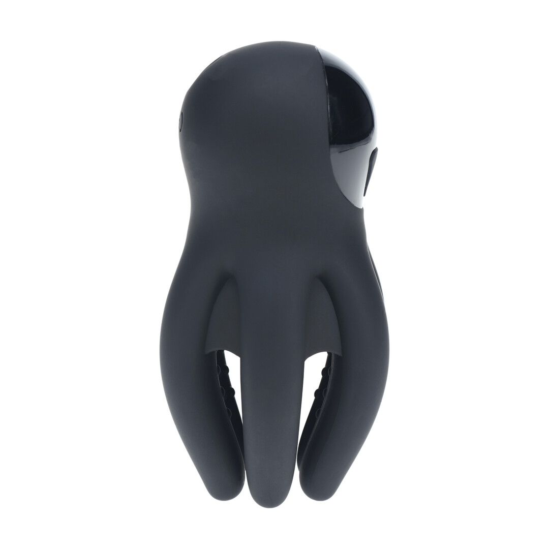 Levelz by shots Digitale Vibrerende Silicone Penis Hoofd Stimulator met Tentakels - Zwart (8714273067593)