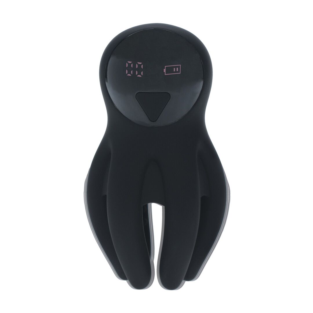 Levelz by shots Digitale Vibrerende Silicone Penis Hoofd Stimulator met Tentakels - Zwart (8714273067593)