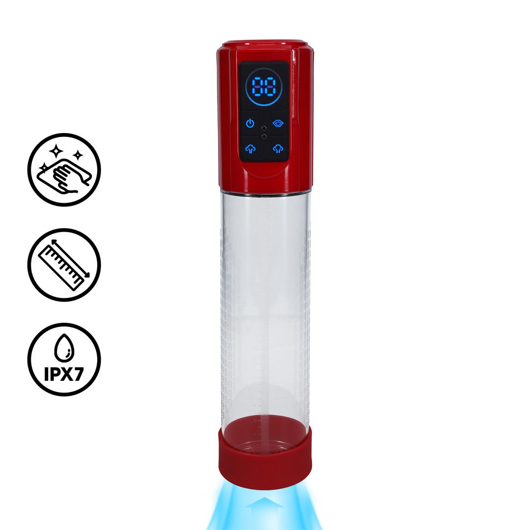 Pumped by shots MegaLift - Automatische Waterdichte Penis Pomp - Metallic Rood (8714273059536)