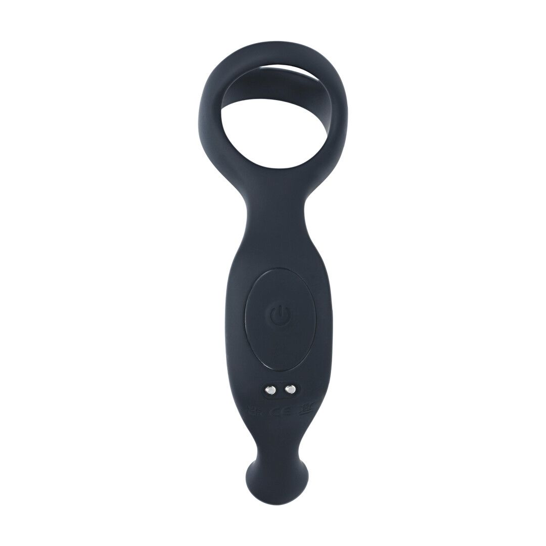 Levelz by shots Vibrerende Siliconen Prostaat Stimulator met Tri O Cockring - Zwart (8714273067692)
